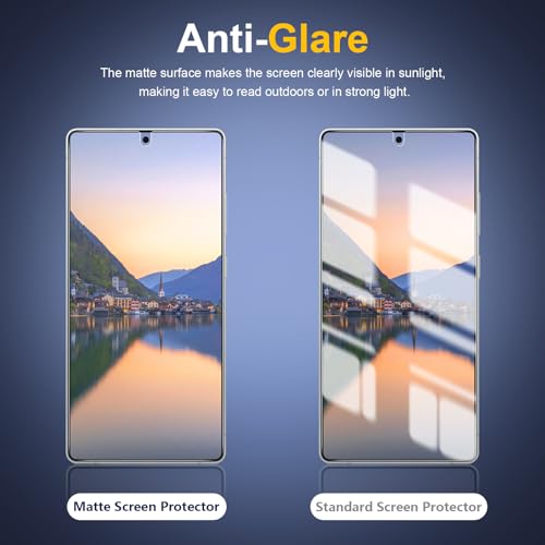 [2 Pack] 4 Way 360 °Matte TPU Privacy Screen Protector for Samsung Galaxy S25 Ultra (Not Glass), Fingerprint Sensor Compatible, Anti-Glare Full Adhesive Flexible Film