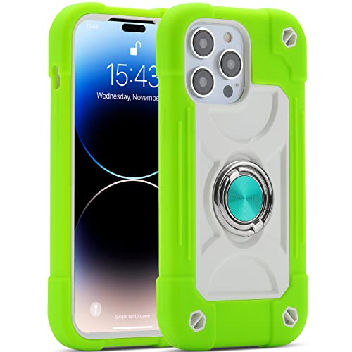 MARKILL Compatible with iPhone 14 Pro Case 6.1 Inch with Built-in Ring Stand, Military Grade Drop Protection Full Body Rugged Heavy Duty Case 3 in 1 Protective Durable Cover - color: Guava, size: iPhone 14 Pro 6.1"