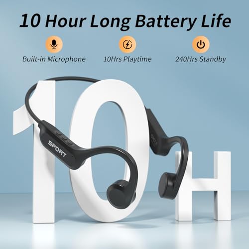 CXK Bone Conduction Headphones, Open Ear Headphones Bluetooth 6.0 with Mic