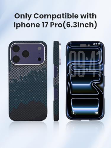 Aramid fiber Ultra-Thin Magnetic Caseless Feel Case for iPhone 17 Pro | Handwoven 600D aramid, Lightweight , compatible with MagSafe, Caseless Feel, case for iPhone 17 pro,Star River - color: Star River