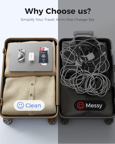 SUPERONE Retractable Charger with USB C and Apple Charging Cables