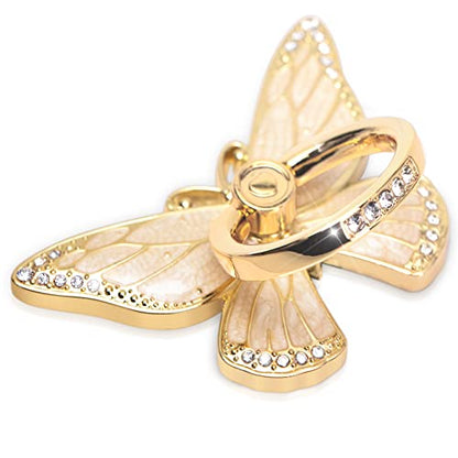 Doflyesky Butterfly Cell Phone Ring Grip Holder, 360 Degrees Rotation Phone Ring Grip Stand, Metal Finger Kickstand Compatible with iPhone, Samsung Galaxy, Android Phone