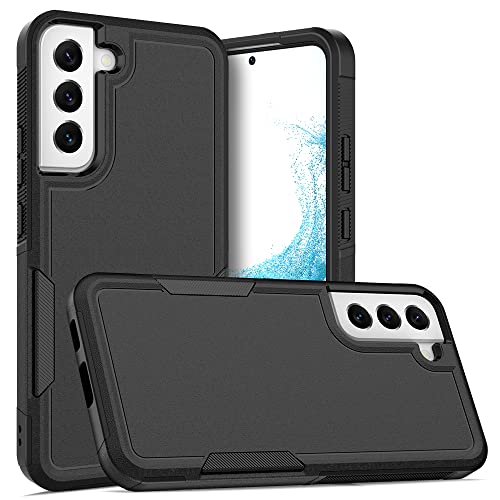for Samsung Galaxy S22 Plus Case: Dual Layer Protective Heavy Duty Cell Phone Cover Shockproof Rugged with Screen Protector - Military Protection Bumper Tough - Samsung Galaxy S22+ Plus 2022, Black - color: Black (PC) + Black (TPU)