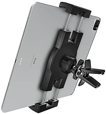 Tablet Mount for Car Vent, [Super Stable & Easy] Car Air Vent Tablet Holder with 360° Adjustable Clip, Compatible with iPad Pro, Air, Mini, iPhone, Galaxy Tabs, Z Fold, Fire HD, 4.7-13" Devices