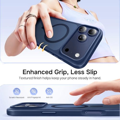 Magnetic for iPhone 17 Pro Max Case, Compatible with MagSafe, [Military Grade Drop Protection] Translucent Matte Shockproof Protective Anti-Fingerprint Phone Case, 6.9", Blue - color: Blue, size: Iphone 17 Pro Max