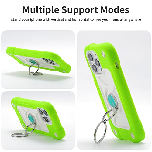 MARKILL Compatible with iPhone 14 Pro Case 6.1 Inch with Built-in Ring Stand, Military Grade Drop Protection Full Body Rugged Heavy Duty Case 3 in 1 Protective Durable Cover - color: Guava, size: iPhone 14 Pro 6.1"
