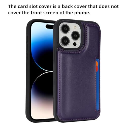 iCoverCase Compatible with iPhone 14 Pro Case with Card Holder, Wallet Case for Women Men RFID Blocking PU Leather Protective Phone Case 6.1 Inch (Dark Purple) - color: Dark Purple