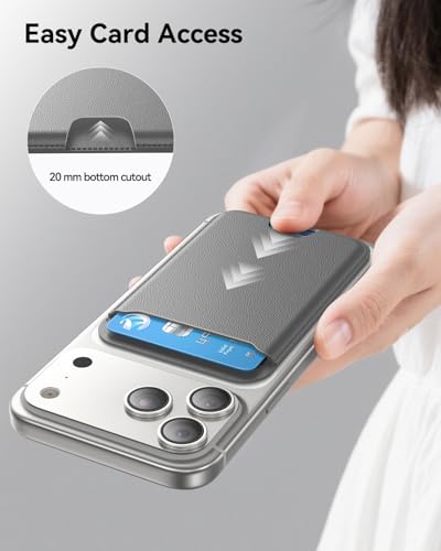 TWZKG for MagSafe Wallet, 3 Cards Holder, Slim Magnetic Phone Wallet for iPhone 17/16/15/14/13/12 Pro Max Plus Air Series,RFID Blocking Vegan Leather,Titanium Grey - color: Titanium Grey