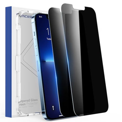SYNCWIRE Privacy Screen Protector for iPhone 13 Pro Max/iPhone 14 Plus 6.7" [2-Pack], True 28° Anti Spy Tempered Glass Film with Auto Alignment Tool [9H Hardness] - size: iPhone 13 Pro Max/14 Plus-6.7 Inch