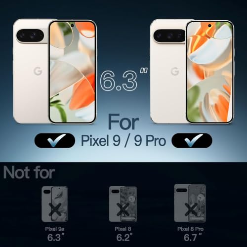 Battery Case for Pixel 9/9 Pro, Upgraded 10000mAh Slim Rechargeable Portable Extended Battery Pack Supported Qi Wireless Charging Case Compatible with Pixel 9/9 Pro(6.3 inch) Charging Case-Black - size: Pixel 9/9 Pro
