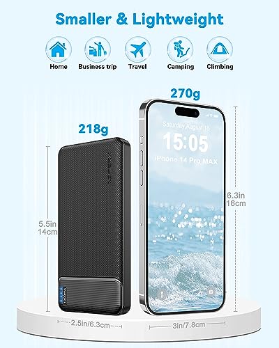 AsperX 10000mAh Portable Charger Dual USB Power Bank Battery Pack - color: Black