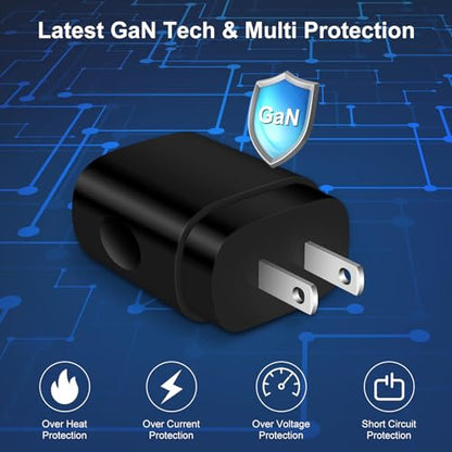 Charger Plug Super Fast Charging 25W 2Port USB A & USB C Wall Charger Block