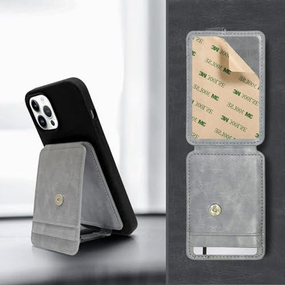 M-Plateau Phone Wallet Stick On – Adhesive Card Holder, Durable & Stylish Multi-Functional Wallet Attachment for Cell Phones, Secure and Slim with Adhesive(Pure Grey) - color: Pure Grey