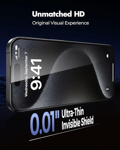UNBREAKcable 3-Pack Screen Protector for iPhone 15 Pro Max,Tempered Glass | One Pull Perfection,Auto Dust Elimination,99.99% HD Clear,Bubble Free,Full Coverage for Apple 6.7 Inch - size: iPhone 15 Pro Max