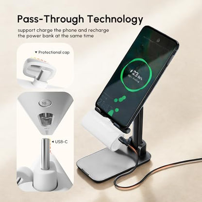 Mini USB C Power Bank for iPhone 17, 4800mah Compact Handy Portable Charger Backup Battery Pack Compatible With Samsung Note series/ iPhone 16/15 series/Samsung Galaxy Z fold series/Galaxy Flip-White - color: USBC-White