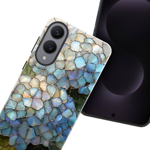 Compatible with Samsung Galaxy S25 Edge Case,Glossy Case All-Round Protection Shockproof Anti-Scratches TPU Cover,Cases for Man Woman-Hydrangeas Bush Stained Glass - color: Hydrangeas Bush Stained Glass, size: Galaxy S25 EDGE