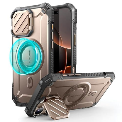 SUPCASE for iPhone 16 Pro Max Case (6.9 inch) with Camera Cover Stand,Venus | Compatible with MagSafe, Camera Control Button, Military-Grade Drop Protection, Heavy Duty Rugged Magnetic Case, UB Mag XT - color: RoseGold