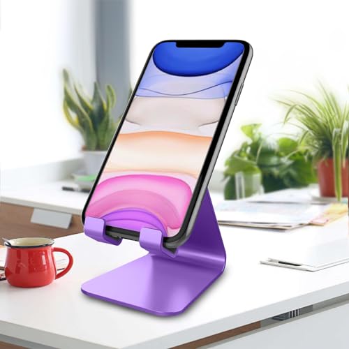 CreaDream Phone Stand Holder, Aluminum Phone Stand for Desk - color: Dark Purple
