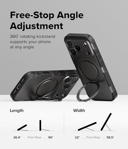 Ringke for iPhone 17 Pro Case [Alles Pro Gunmetal] | Compatible with MagSafe, 360° Rotating Kickstand, Camera Control Capture Button Protection, Powerful Magnet - color: Gunmetal, size: iPhone 17 Pro