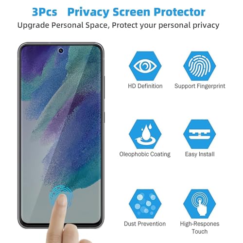 TPU Privacy Screen Protector for Samsung Galaxy S21 FE 6.4", 3 Pack - size: Samsung Galaxy S21 FE