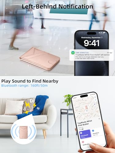 for Magsafe Wallet Stand Tracker (iOS Only) Magnetic Card Holder Finder - color: Gold Find My
