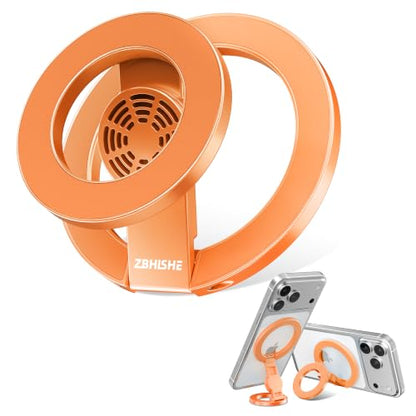 Magnetic Phone Ring Grip for MagSafe Compatible with iPhone 17/16(Orange) - color: Orange