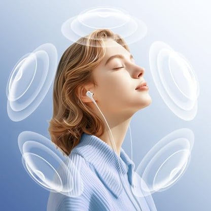 Jogteg Wired Earbuds, 5 Pack 3.5mm Stereo Headphones with Microphone - color: White