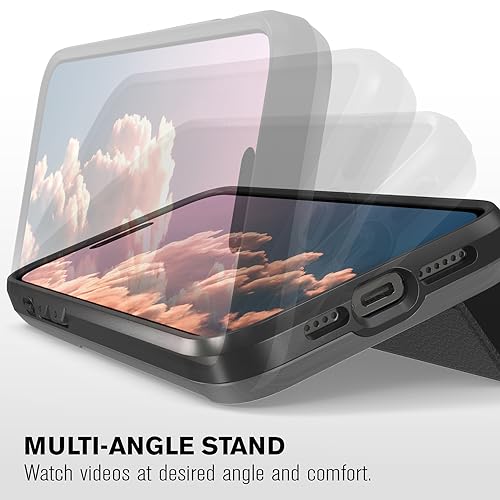 VENA vCommute Personalized iPhone 15 Pro Max Wallet Case | Custom Engraved, Customized Name, Premium Leather Card Holder, Drop Protection, Hidden Card Slot, Multi-Angle Kickstand - color: Text Custom, size: iPhone 15 Pro Max