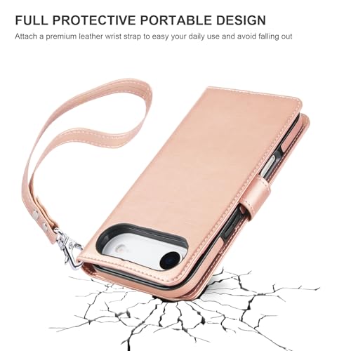 Bocasal Detachable Wallet Case Card Holder for iPhone 17 Air, Rose Gold - color: Rose Gold