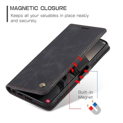 Compatible with Samsung Galaxy S26 Ultra Case with Card Holder, Kickstand Protective Flip Folio Leather Wallet Case for Galaxy S26 Ultra 5G 6.9 inch (Black) - color: Black, size: S26 Ultra 6.9 Inch