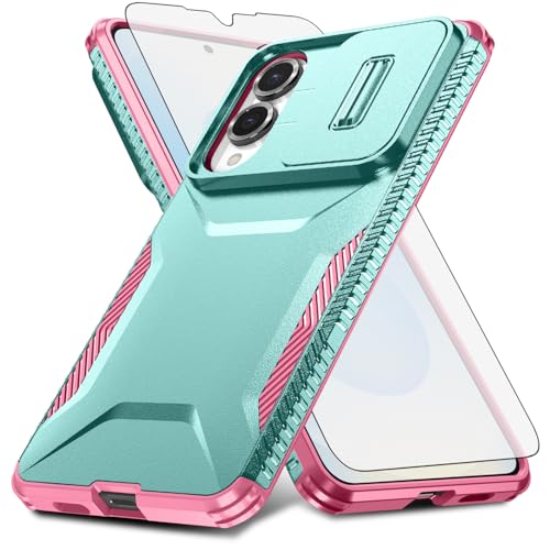 Asuwish Phone Case for Samsung Galaxy S25 Edge 5G with Screen Protector and Slide Camera Cover Rugged Hybrid Shockproof Protective Cell Accessories S25Edge 25S S 25 25Edge 6.66 2025 Men MintGreen - color: Green