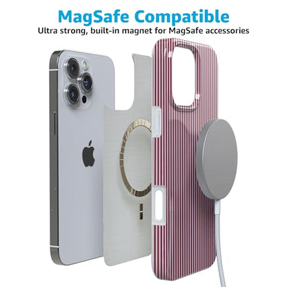 Casely iPhone 16 Pro Case | Stripes and the City | Tiny Pinstripe | Compatible with MagSafe | Classic Ultra Slim Design - color: Stripes and the City | Tiny Pinstripe, size: Iphone 16 Pro