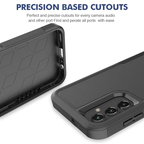for Galaxy A15 5G Phone Case, [Military Grade Drop Tested] with HD Screen Protector, Dual Layer Protective Heavy Duty Cell Phone Cover Non-Slip Shockproof Case for Samsung Galaxy A15 5G (Black) - color: Black
