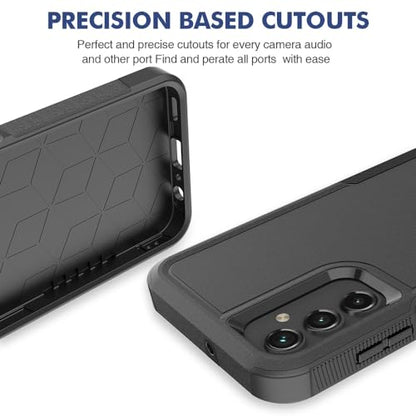 for Galaxy A15 5G Phone Case, [Military Grade Drop Tested] with HD Screen Protector, Dual Layer Protective Heavy Duty Cell Phone Cover Non-Slip Shockproof Case for Samsung Galaxy A15 5G (Black) - color: Black