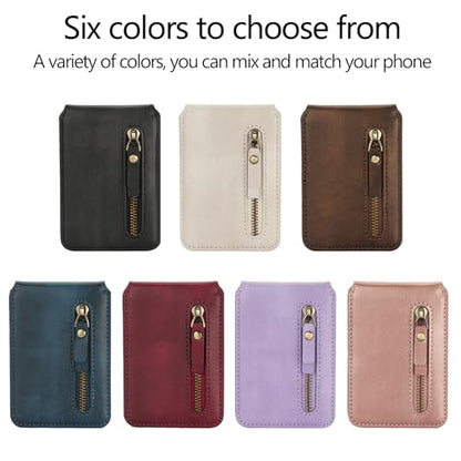 HAII for MagSafe Card Wallet Bag compatible with MagSafe Invisible Ultra-Thin Lightweight Kickstand Magnetic Mobile Wallet Man Woman, 4 Card Slots + 1 Zipper Cash Bag. (Blue, Zipper) - color: Blue, size: 4 Card Slots + 1 Zipper Cash Bag - Zipper