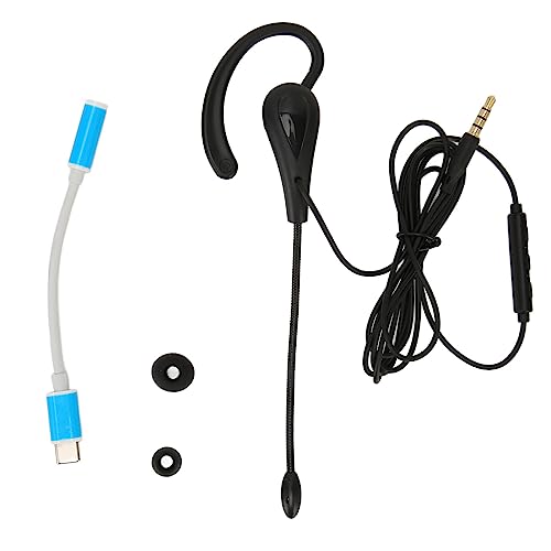 Fydun Single Ear Headset with Microphone, Lightweight Monaural Earpiece, Wired Noise Cancelling Headset Call Center, Suitable PCs, Laptops, and Smartphones (Type-C) - style: Type-C