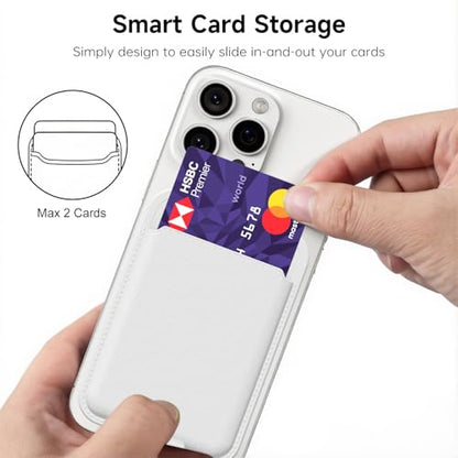 oakxco Phone Wallet Stick On, Slim Thin Adhesive ID Credit Card Holder Wallet Pocket Back of Phone Case, Hard Shell Plastic Sleeve Sticky Card Wallets Pouch for iPhone Samsung Pixel, White - color: White