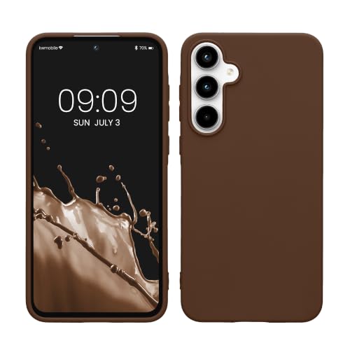 kwmobile Case Compatible with Samsung Galaxy A55 5G Case - Soft Slim Protective TPU Silicone Cover - Chocolate - color: Chocolate, size: Galaxy A55 5G