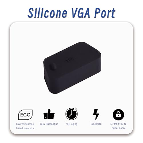 5 PCS VGA/DB9 Port Anti-dust Plugs, Silicone Covers Caps Stoppers, Port Protector for RS232, HDB15, DB9, 0.59 x 0.28 (LxW) - size: VGA/DB9/Black/5 PCS