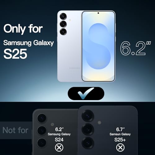 JETech Case for Samsung Galaxy S25, Anti-Yellowing, Clear | Shockproof Protection, Scratch Resistant Hard PC Back, Durable Transparent TPU Bumper - color: Clear, size: Galaxy S25