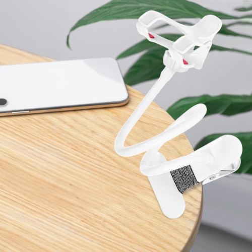 Beaupretty Gooseneck Phone Holder Flexible Long Arm Cell Phone Mount with Stable Clamp for Bedside Desk Headboard Compatibility for Smartphones