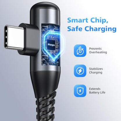 iMangoo USB C Cable 60W Fast Charging 16ft Long Braided-Durable Cord Black - color: Black