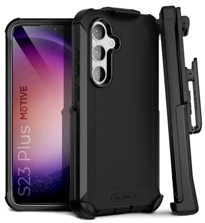 MOTIVE Heavy Duty Case for Samsung Galaxy s23 Plus, Belt Clip | 6.6" | Bunker Series, Military Grade Multi-Layer Protection, PC/TPU Build, Sealed Port Cover, 20 ft Drop tested - size: S23 Plus