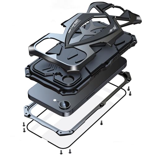 Lunivop for iPhone 17e /iPhone 16e Case Heavy Duty Protection Rugged Screw Full Body Military Grade Metal Bumper Rubber with Hard Durable Phone Cases Cover Black - color: Black, size: for iPhone 17e / 16e 6.1''