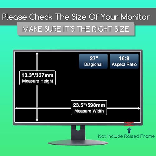 2 PCS 27" Anti Blue Light Screen Protector for Sceptre/LG/Dell/HP/Acer/ViewSonic/ASUS/Aoc/Samsung 27 Inch 16:9 Widescreen Desktop Monitor,Eye Protection & Anti Glare film - size: 27 inch-Anti Blue Light
