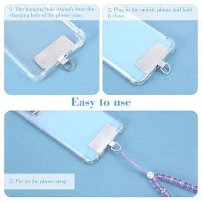 JJUNW 30 Pack Phone Tether Tab for Lanyard Strap, Cellphone Straps Tab