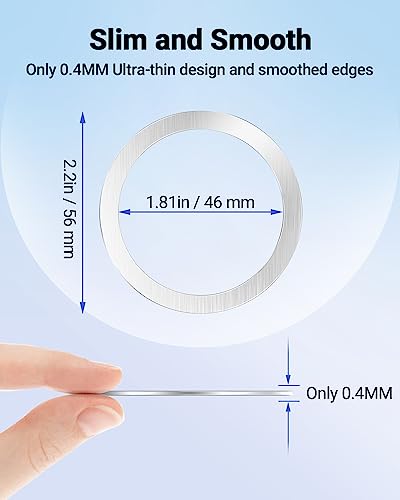 KALAPOP Magnetic Wireless Charging Magsafe Ring-6 PCS,Ultra-Thin(0.4mm) Magsafe Sticker,Compatible with iPhone 18 pro/17/Air/16/15/14/13,Samsung Galaxy,Google Pixel,Magsafe Accessories-3Black&3Silver - color: Black&silver 6pcs