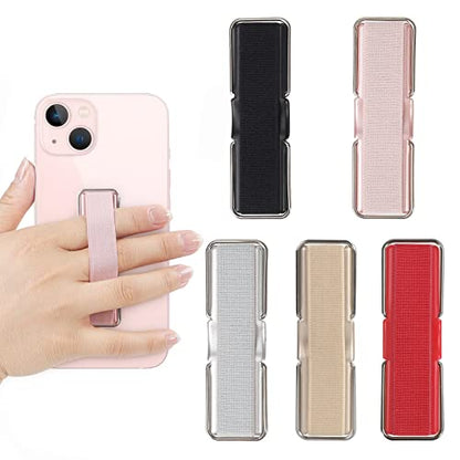 Phone Holder for Hand, CISID 5 Pcs Phone Gripper for Back of Phone Grip Phone Finger Holder Suitable for iPhone Samsung and Most Smartphones(Black,Silver,Rose Gold,Gold,Red 5PCS) - color: Black,Silver,Rose Gold,Gold,Red