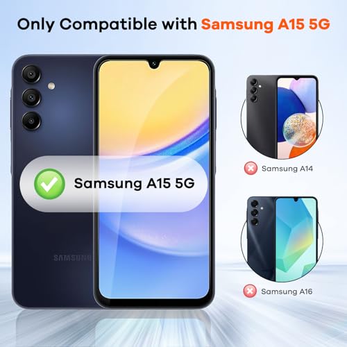 3+3 for Samsung Galaxy A15 5G Privacy Screen Protector Camera Protector - size: Galaxy A15 Privacy