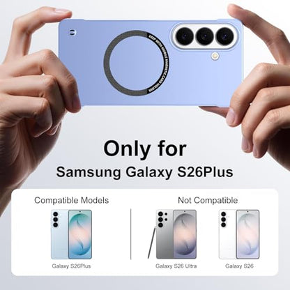 Frameless Slim Case for Samsung Galaxy S26 Plus, Silky Touch, Hard PC Matte Back, Exposed Sides Compatible with Mag-Safe, Anti-Scratch Shockproof Protective Cover for Samsung S26 Plus 5G (Purple) - color: Purple